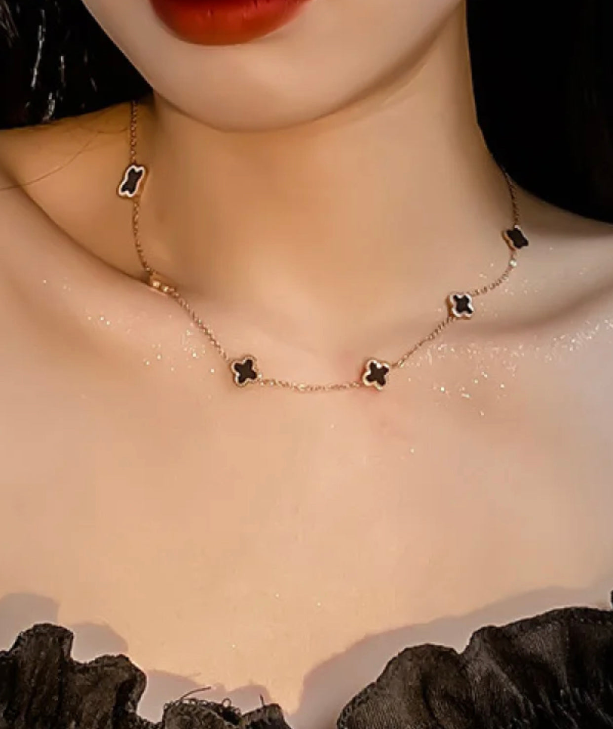 Embellished all neck clover