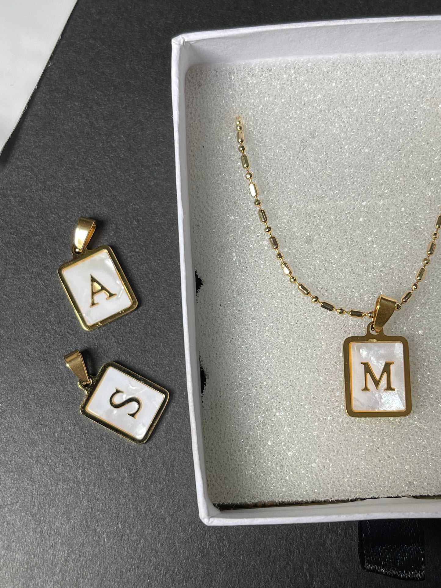 Marble alphabet necklace